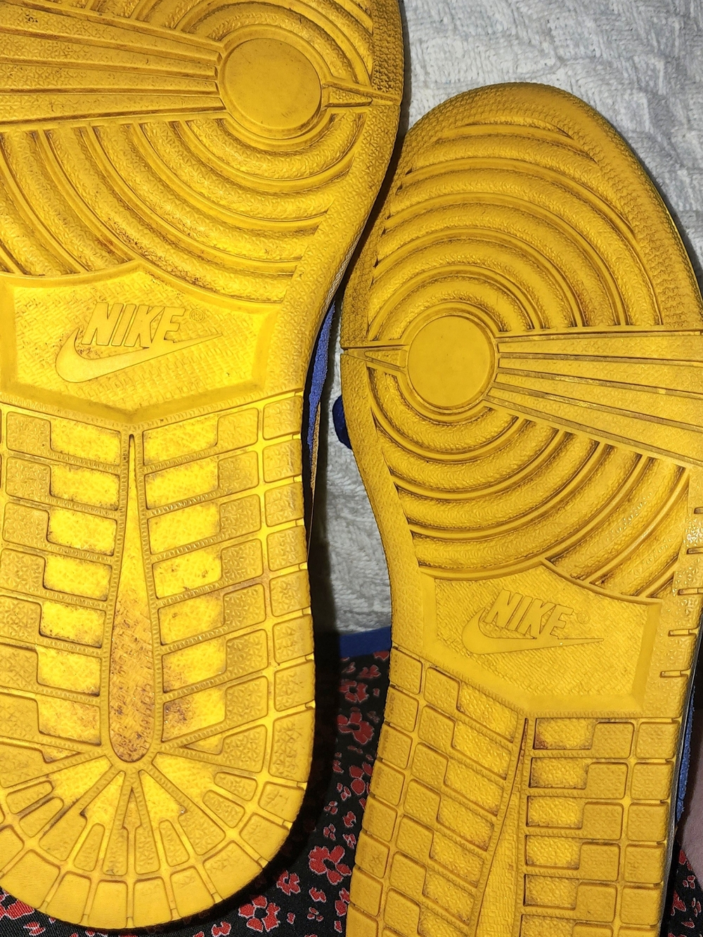 Jordan Nike High-Top Sneakers in Blue & Yellow Sz 8.5M W10 - Picture 5 of 5